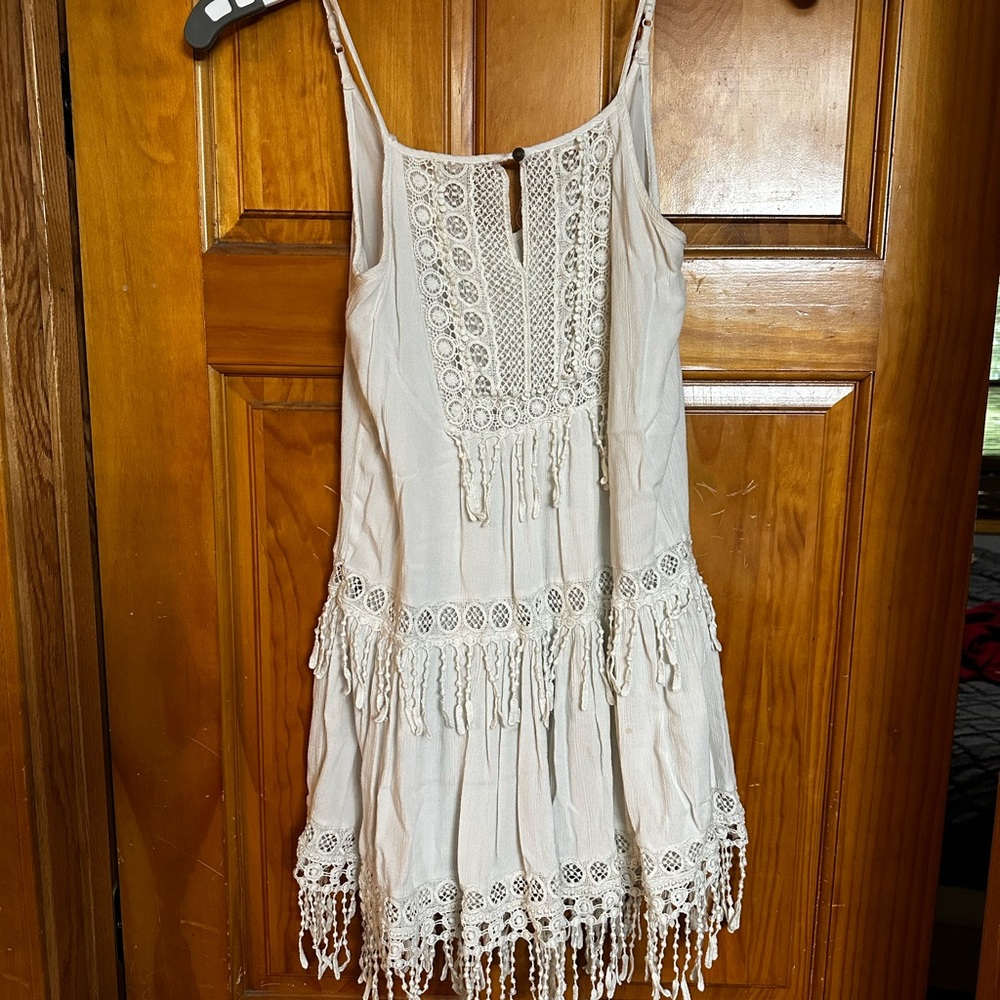 American Eagle Outfitters Cream Boho Dress XXS